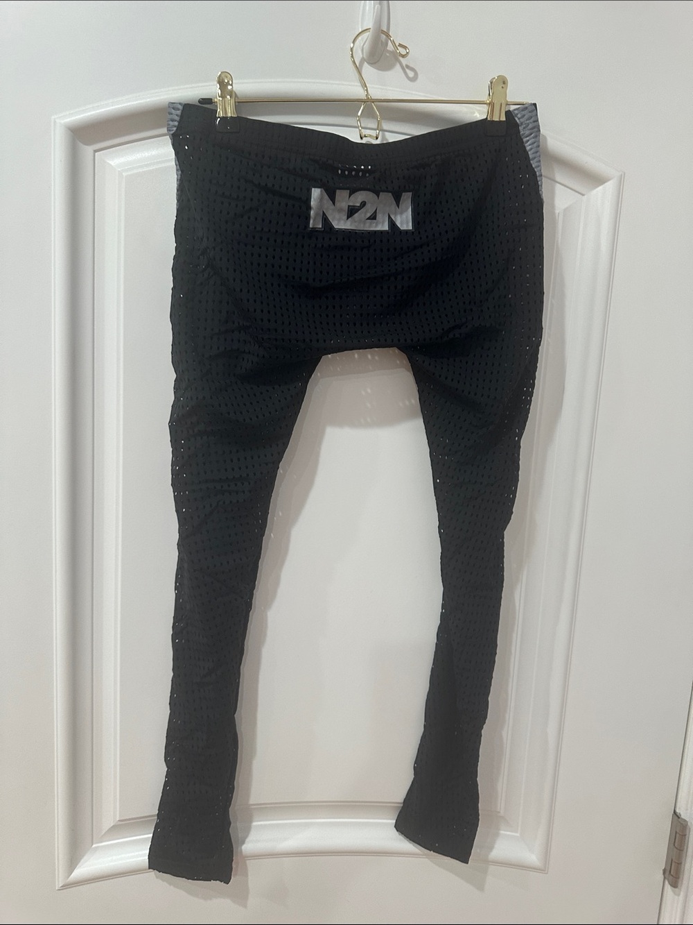 Bodywear Black Perforated Leggings - XL